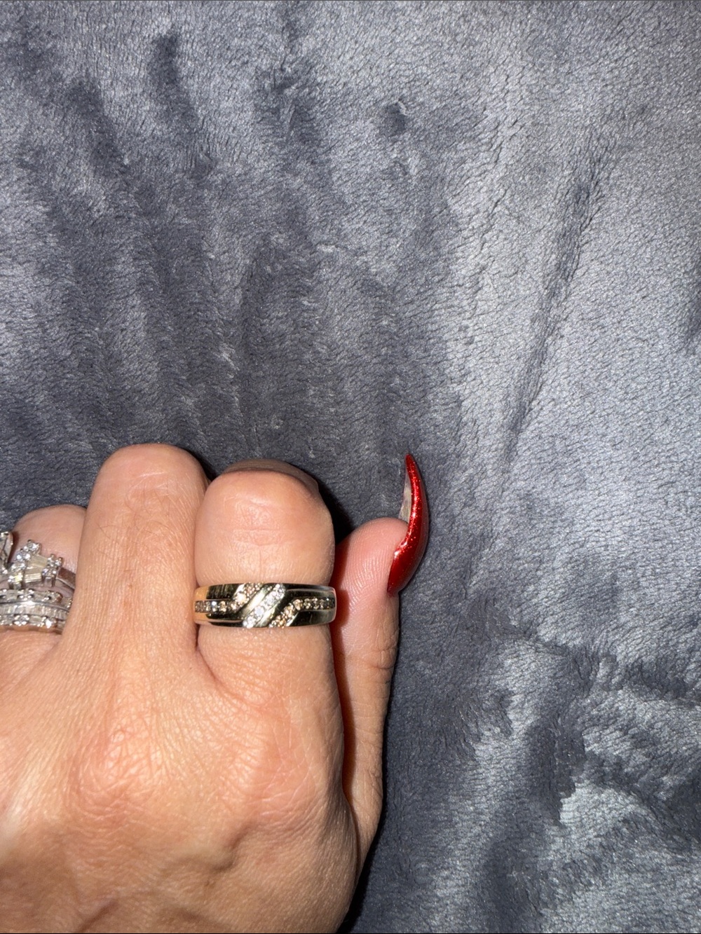 Sterling Silver Chevron Men's Ring - Silver